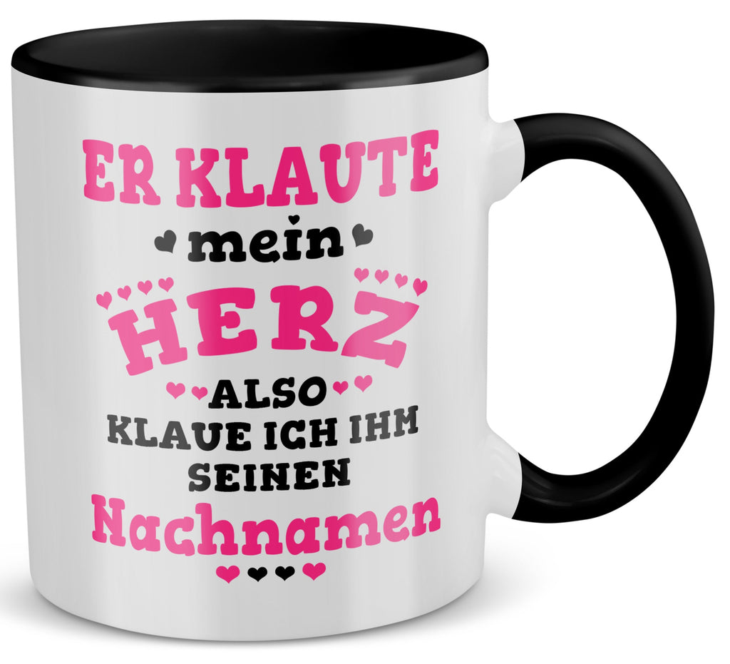 22Feels® Verlobte Geschenk - Tasse mit Spruch (Weiss-Schwarz, 320ml)-TwoTone Tasse Weiss-Schwarz 320ml-22Feels