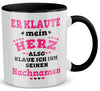 22Feels® Verlobte Geschenk - Tasse mit Spruch (Weiss-Schwarz, 320ml)-TwoTone Tasse Weiss-Schwarz 320ml-22Feels