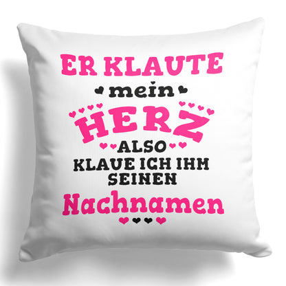 22Feels® Verlobte Geschenk - Kissen mit Spruch (Weiss 40x40cm)-Kissen Weiss 40x40-22Feels