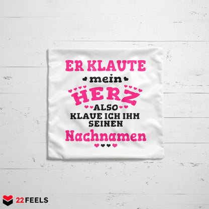 22Feels® Verlobte Geschenk - Kissen mit Spruch (Weiss 40x40cm)-Kissen Weiss 40x40-22Feels