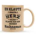 22Feels® Verlobte Geschenk - Glitzertasse mit Spruch (Gold, 320ml)-Glitzertasse Gold 320ml-22Feels