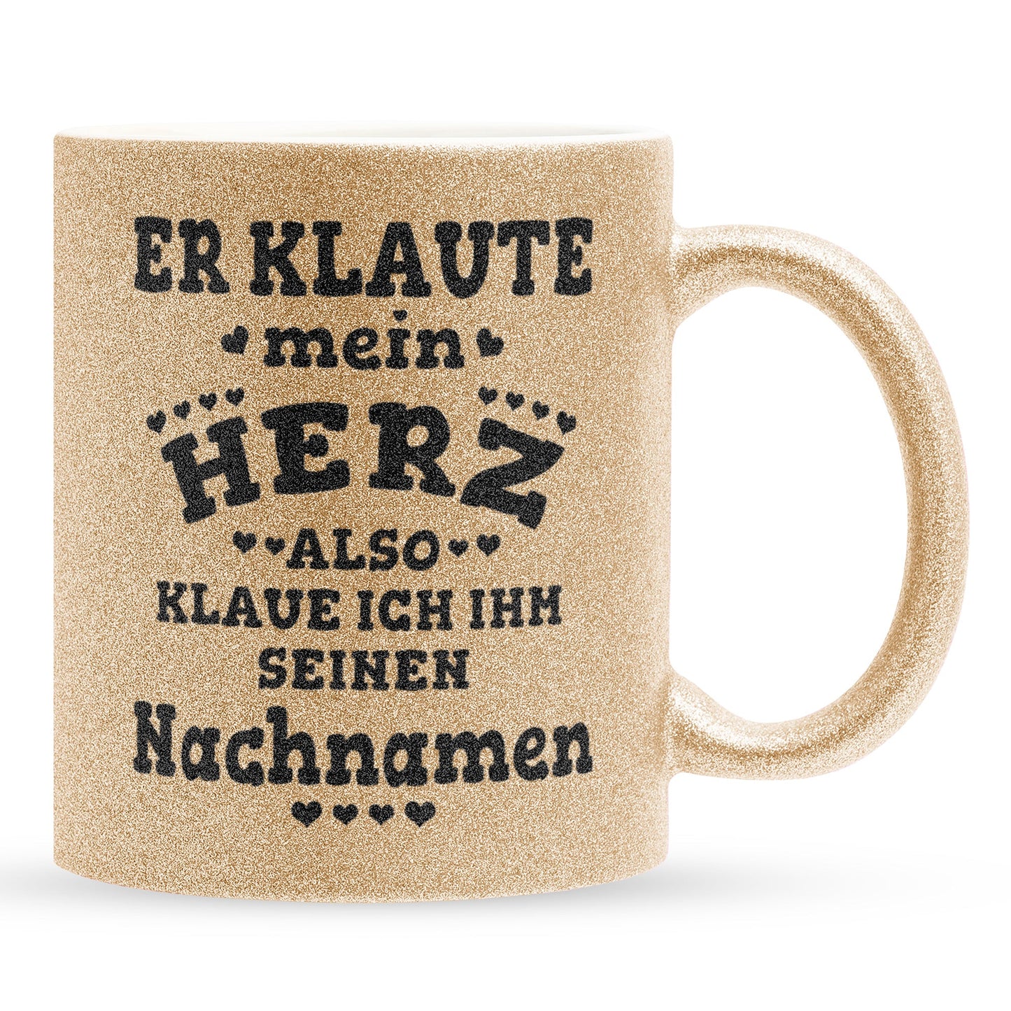 22Feels® Verlobte Geschenk - Glitzertasse mit Spruch (Gold, 320ml)-Glitzertasse Gold 320ml-22Feels