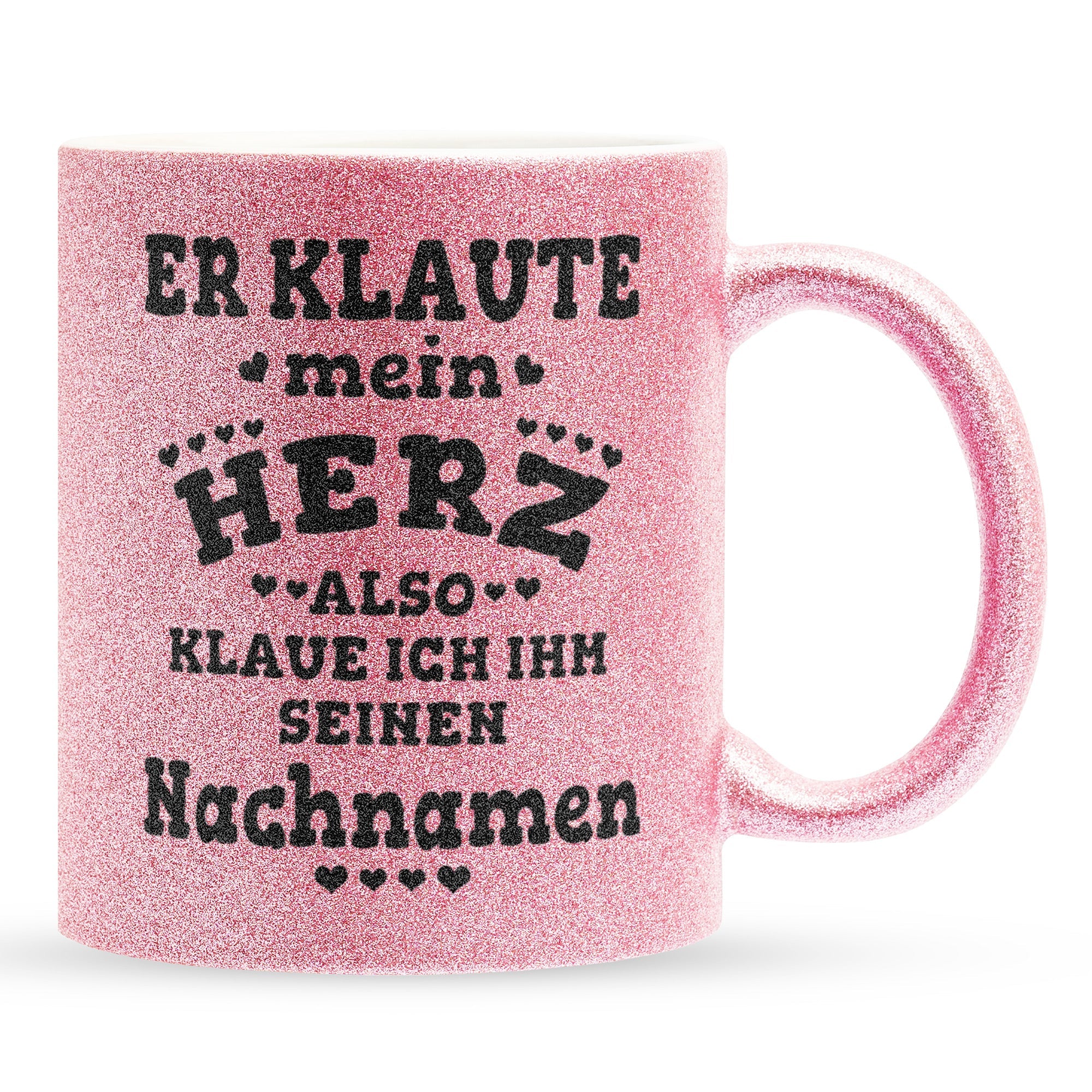 22Feels® Verlobte Geschenk - Glitzertasse mit Spruch (Pink, 320ml)-Glitzertasse Pink 320ml-22Feels