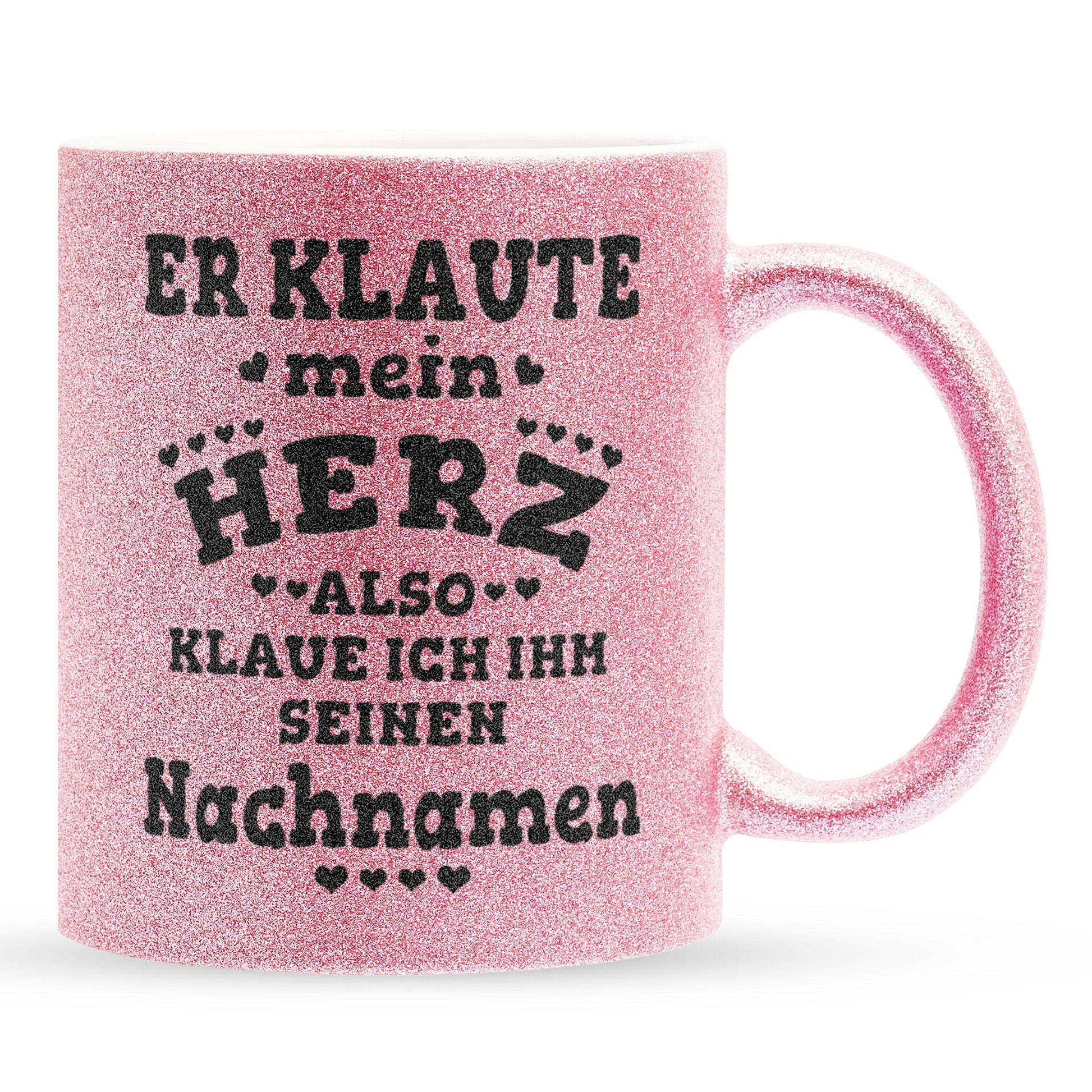 22Feels® Verlobte Geschenk - Glitzertasse mit Spruch (Pink, 320ml)-Glitzertasse Pink 320ml-22Feels