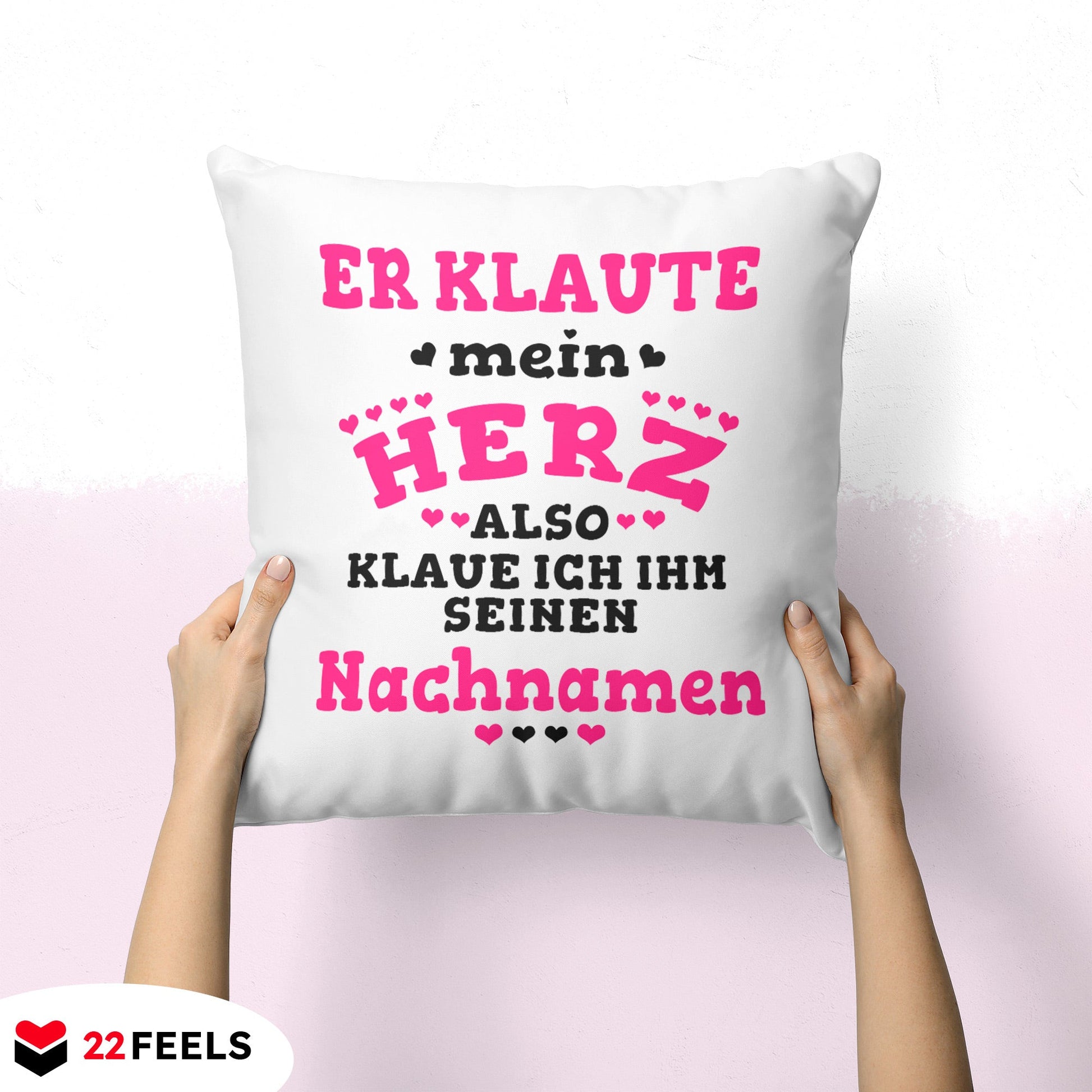 22Feels® Verlobte Geschenk - Kissen mit Spruch (Weiss 40x40cm)-Kissen Weiss 40x40-22Feels