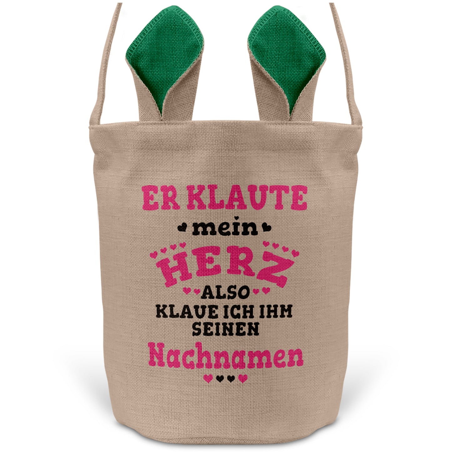 22Feels® Verlobte Frauen Osterkorb mit Henkel Ostergeschenk Tragetasche Ostern Deko Osternest Körbchen Hasenohren (Beige/Grün)-Ostern Tragetasche-22Feels