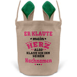 22Feels® Verlobte Frauen Osterkorb mit Henkel Ostergeschenk Tragetasche Ostern Deko Osternest Körbchen Hasenohren (Beige/Grün)-Ostern Tragetasche-22Feels