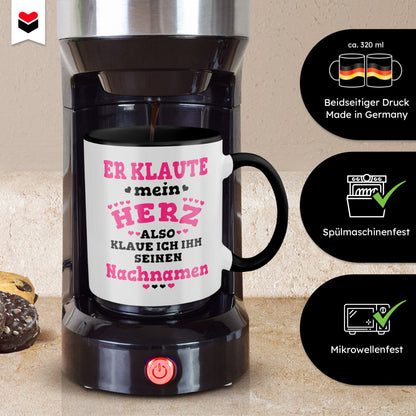 22Feels® Verlobte Geschenk - Tasse mit Spruch (Weiss-Schwarz, 320ml)-TwoTone Tasse Weiss-Schwarz 320ml-22Feels
