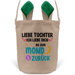 22Feels® Tochter Kinder Osterkorb mit Henkel Ostergeschenk Tragetasche Ostern Deko Osternest Körbchen Hasenohren (Beige/Grün)-Ostern Tragetasche-22Feels