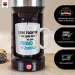 22Feels® Geschenk für Tochter - Tasse mit Spruch: Ich Liebe Dich Bis Zum Mond (Weiss, 320ml)-Weisse Tasse 320ml-22Feels