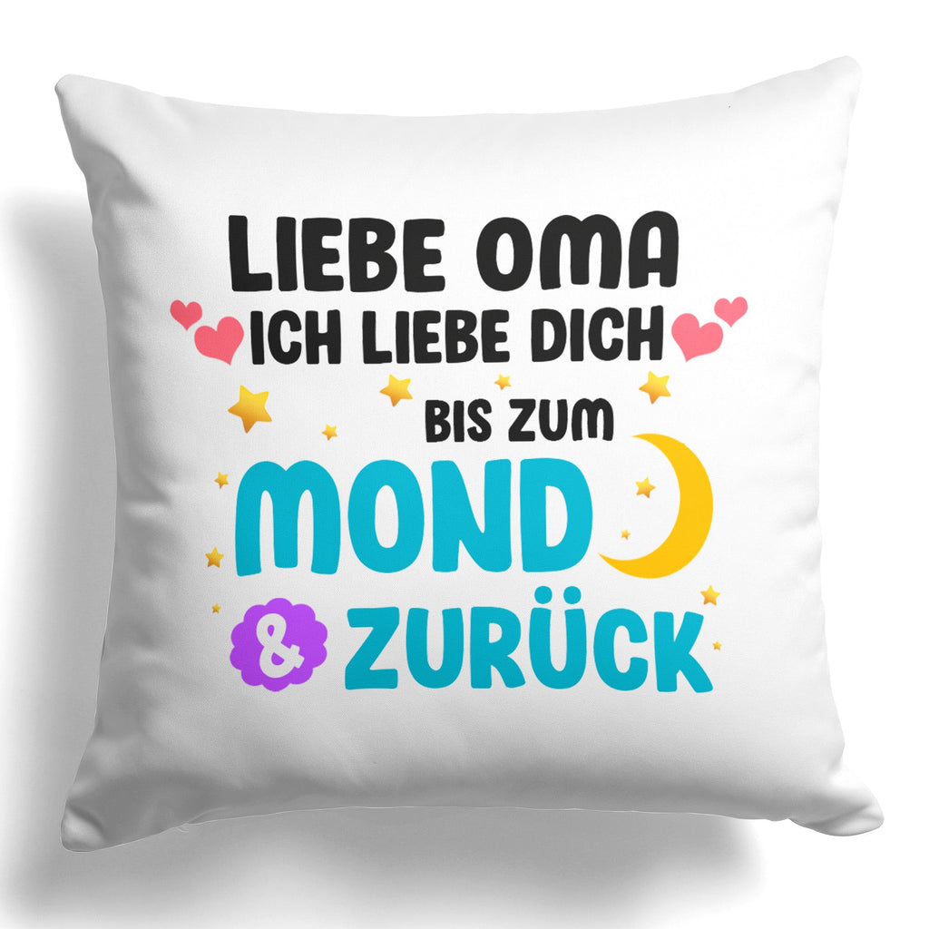 22Feels® Oma Geschenk - Kissen mit Spruch (Weiss 40x40cm)-Kissen Weiss 40x40-22Feels