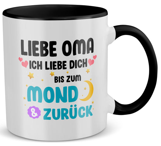22Feels® Oma Geschenk - Tasse mit Spruch (Weiss-Schwarz, 320ml)-TwoTone Tasse Weiss-Schwarz 320ml-22Feels