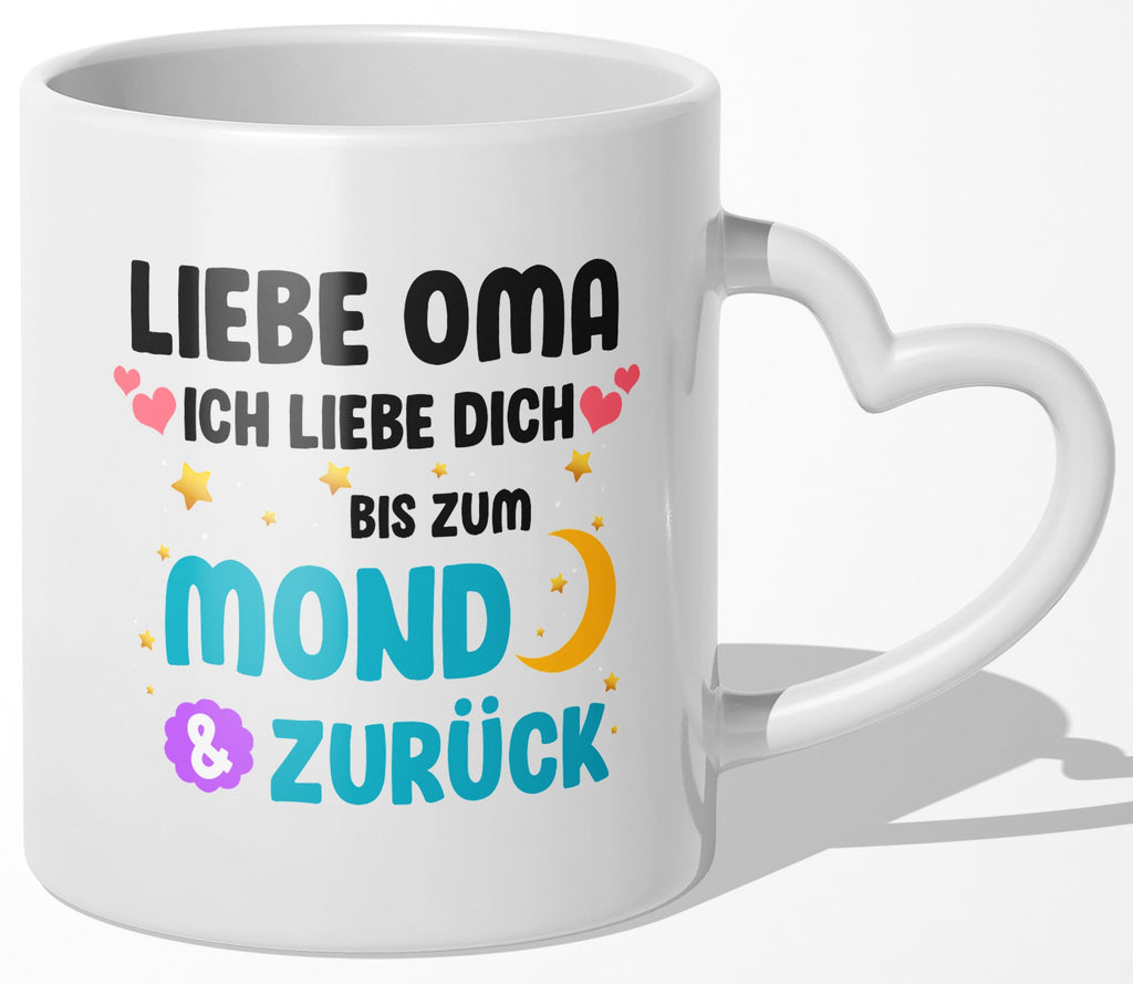 22Feels® Oma Geschenk - Tasse mit Spruch (Herzhenkel, Weiss, 320ml)-Tasse Weiss Herzhenkel 320ml-22Feels