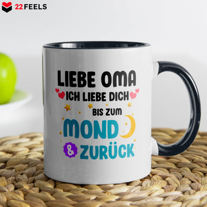 22Feels® Oma Geschenk - Tasse mit Spruch (Weiss-Schwarz, 320ml)-TwoTone Tasse Weiss-Schwarz 320ml-22Feels
