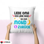 22Feels® Oma Geschenk - Kissen mit Spruch (Weiss 40x40cm)-Kissen Weiss 40x40-22Feels