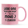 22Feels® Oma Geschenk - Glitzertasse mit Spruch (Pink, 320ml)-Glitzertasse Pink 320ml-22Feels