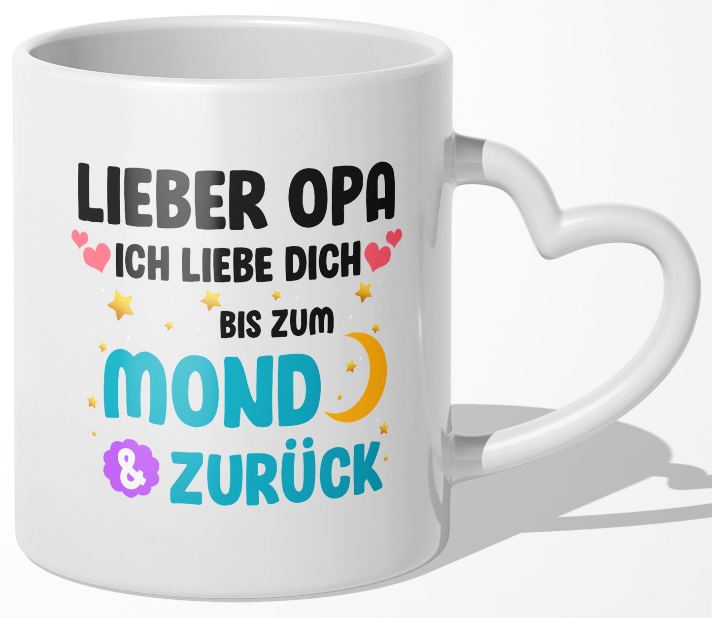 22Feels® Opa Geschenk - Tasse mit Spruch (Herzhenkel, Weiss, 320ml)-Tasse Weiss Herzhenkel 320ml-22Feels
