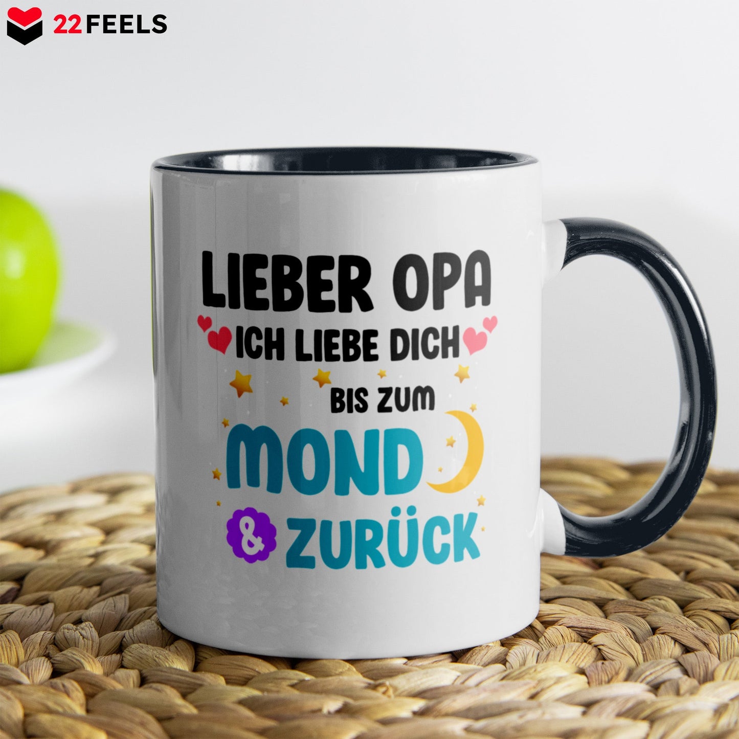 22Feels® Opa Geschenk - Tasse mit Spruch (Weiss-Schwarz, 320ml)-TwoTone Tasse Weiss-Schwarz 320ml-22Feels
