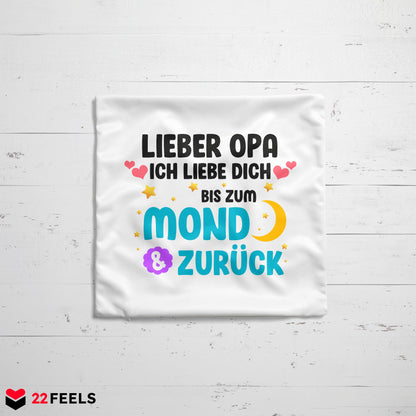 22Feels® Opa Geschenk - Kissen mit Spruch (Weiss 40x40cm)-Kissen Weiss 40x40-22Feels