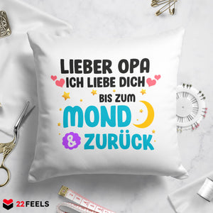 22Feels® Opa Geschenk - Kissen mit Spruch (Weiss 40x40cm)-Kissen Weiss 40x40-22Feels
