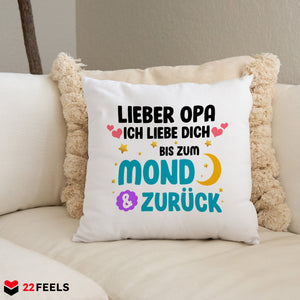 22Feels® Opa Geschenk - Kissen mit Spruch (Weiss 40x40cm)-Kissen Weiss 40x40-22Feels
