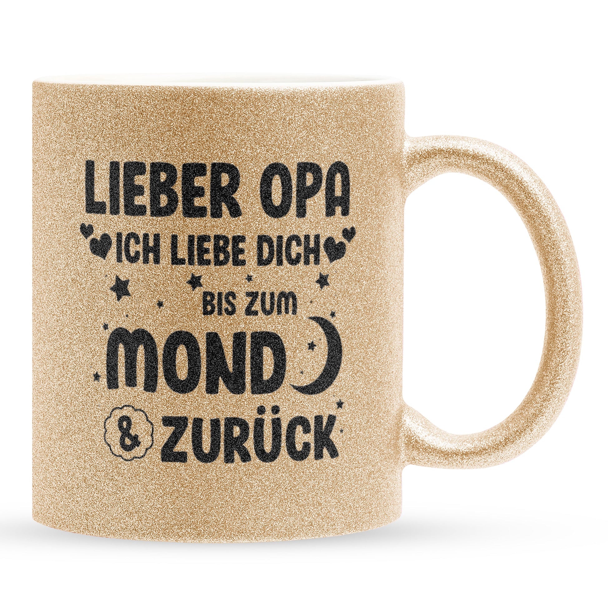 22Feels® Opa Geschenk - Glitzertasse mit Spruch (Gold, 320ml)-Glitzertasse Gold 320ml-22Feels