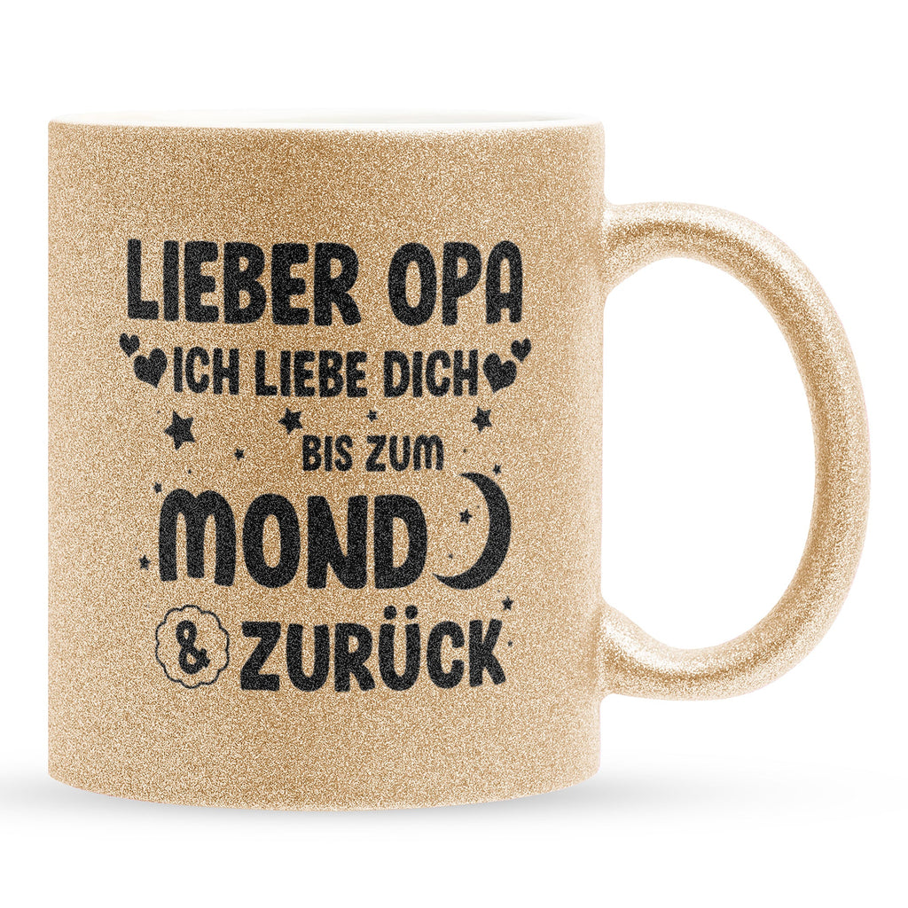 22Feels® Opa Geschenk - Glitzertasse mit Spruch (Gold, 320ml)-Glitzertasse Gold 320ml-22Feels