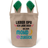 22Feels® Opa Grossvater Osterkorb mit Henkel Ostergeschenk Tragetasche Ostern Deko Osternest Körbchen Hasenohren (Beige/Grün)-Ostern Tragetasche-22Feels