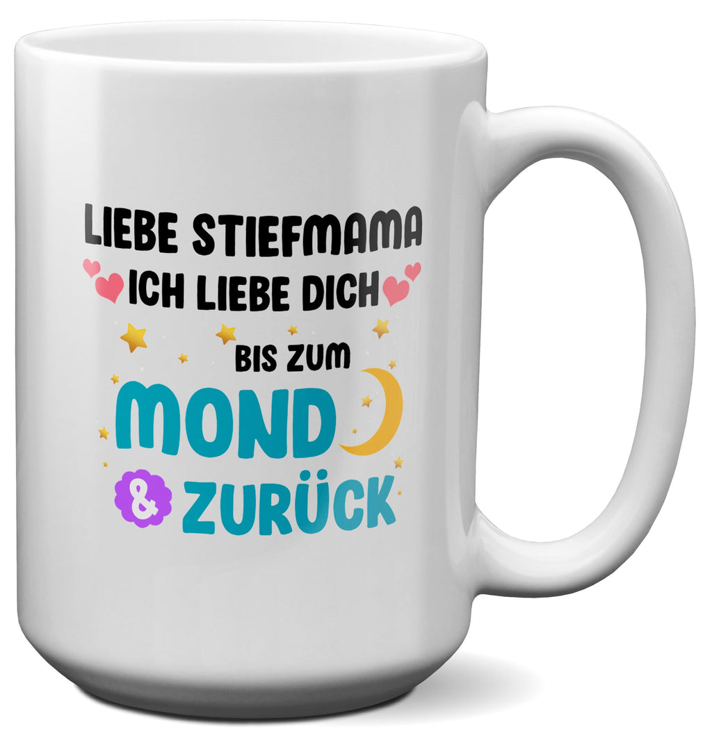 22Feels® Stiefmama Geschenk - XL Tasse mit Spruch (Weiss, 440ml)-Weisse XL Tasse 440ml-22Feels
