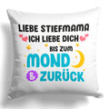 22Feels® Stiefmama Geschenk - Kissen mit Spruch (Weiss 40x40cm)-Kissen Weiss 40x40-22Feels