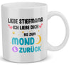 22Feels® Geschenk für Stiefmamas - Tasse mit Spruch: Ich Liebe Dich Bis Zum Mond (Weiss, 320ml)-Weisse Tasse 320ml-22Feels
