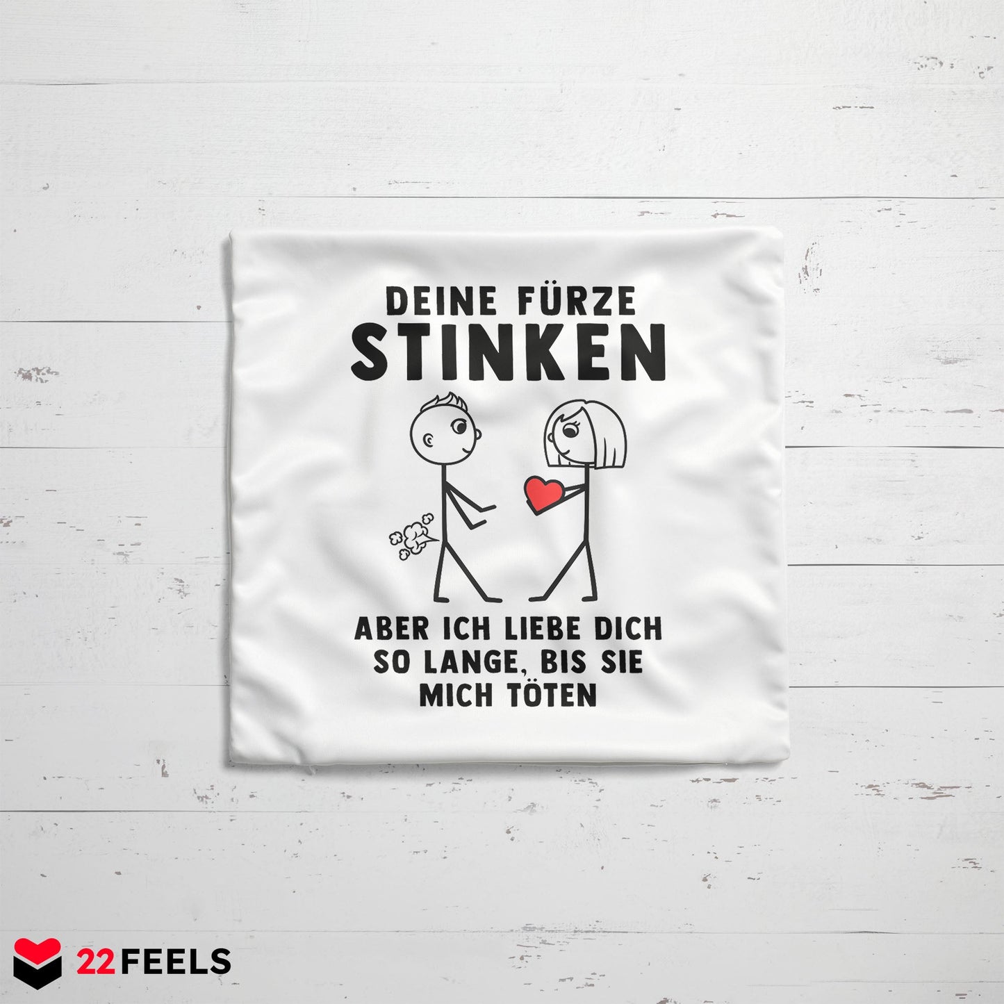 22Feels® Stiefmama Geschenk - Kissen mit Spruch (Weiss 40x40cm)-Kissen Weiss 40x40-22Feels