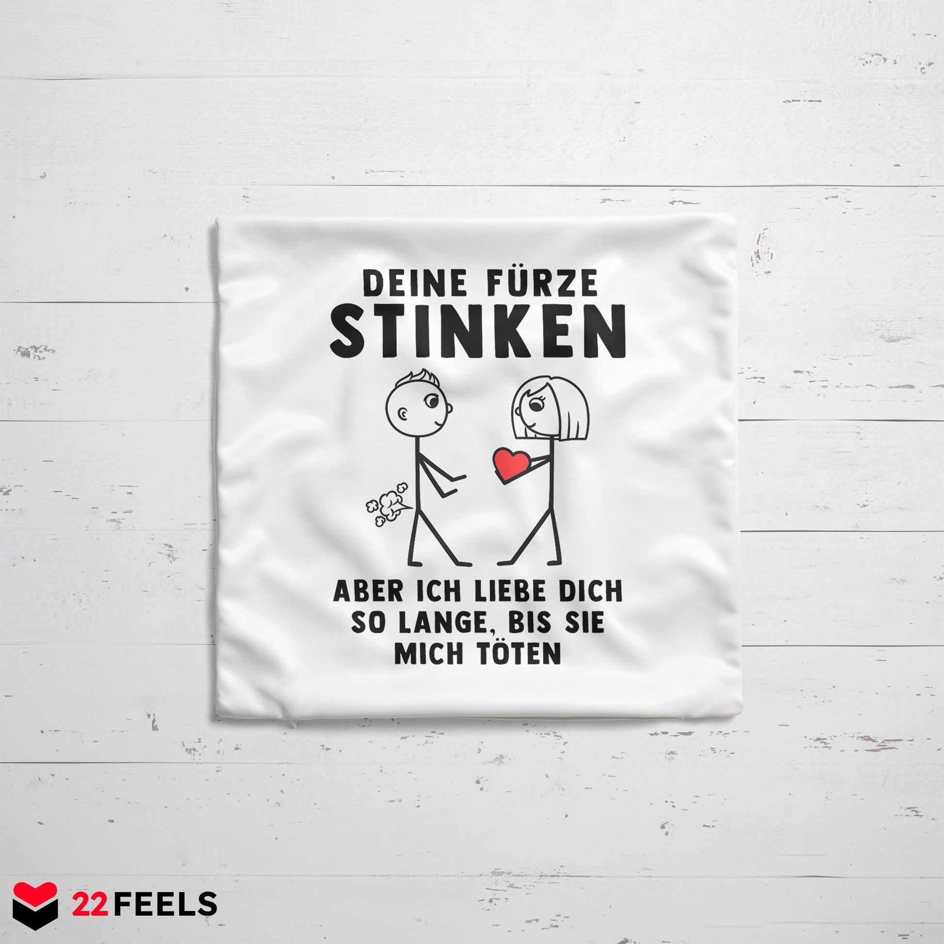 22Feels® Stiefmama Geschenk - Kissen mit Spruch (Weiss 40x40cm)-Kissen Weiss 40x40-22Feels