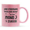 22Feels® Stiefmama Geschenk - Glitzertasse mit Spruch (Pink, 320ml)-Glitzertasse Pink 320ml-22Feels