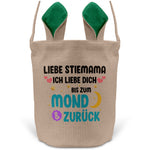 22Feels® Stiefmama Stiefmutter Osterkorb mit Henkel Ostergeschenk Tragetasche Ostern Deko Osternest Körbchen Hasenohren (Beige/Grün)-Ostern Tragetasche-22Feels