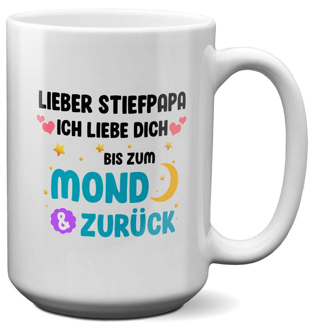 22Feels® Stiefvater Geschenk - XL Tasse mit Spruch (Weiss, 440ml)-Weisse XL Tasse 440ml-22Feels