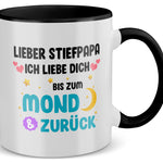 22Feels® Stiefvater Geschenk - Tasse mit Spruch (Weiss-Schwarz, 320ml)-TwoTone Tasse Weiss-Schwarz 320ml-22Feels