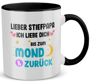 22Feels® Stiefvater Geschenk - Tasse mit Spruch (Weiss-Schwarz, 320ml)-TwoTone Tasse Weiss-Schwarz 320ml-22Feels