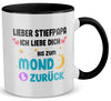 22Feels® Stiefvater Geschenk - Tasse mit Spruch (Weiss-Schwarz, 320ml)-TwoTone Tasse Weiss-Schwarz 320ml-22Feels