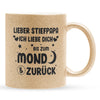 22Feels® Stiefvater Geschenk - Glitzertasse mit Spruch (Gold, 320ml)-Glitzertasse Gold 320ml-22Feels