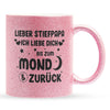 22Feels® Stiefvater Geschenk - Glitzertasse mit Spruch (Pink, 320ml)-Glitzertasse Pink 320ml-22Feels