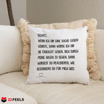 22Feels® Schatz Geschenk zum Jahrestag, Hochzeitstag, Valentinstag etc. - Kissen mit Spruch (Weiss 40x40cm)-Kissen Weiss 40x40-22Feels