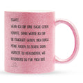 22Feels® Schatz Geschenk zum Jahrestag, Hochzeitstag, Valentinstag etc. - Glitzertasse mit Spruch (Pink, 320ml)-Glitzertasse Pink 320ml-22Feels