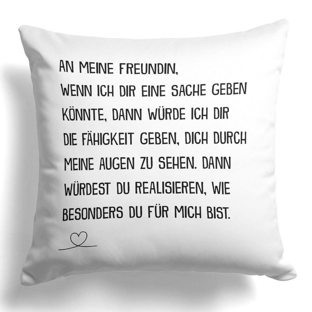 22Feels® Freundin Geschenk zum Jahrestag, Valentinstag etc. - Kissen mit Spruch (Weiss 40x40cm)-Kissen Weiss 40x40-22Feels