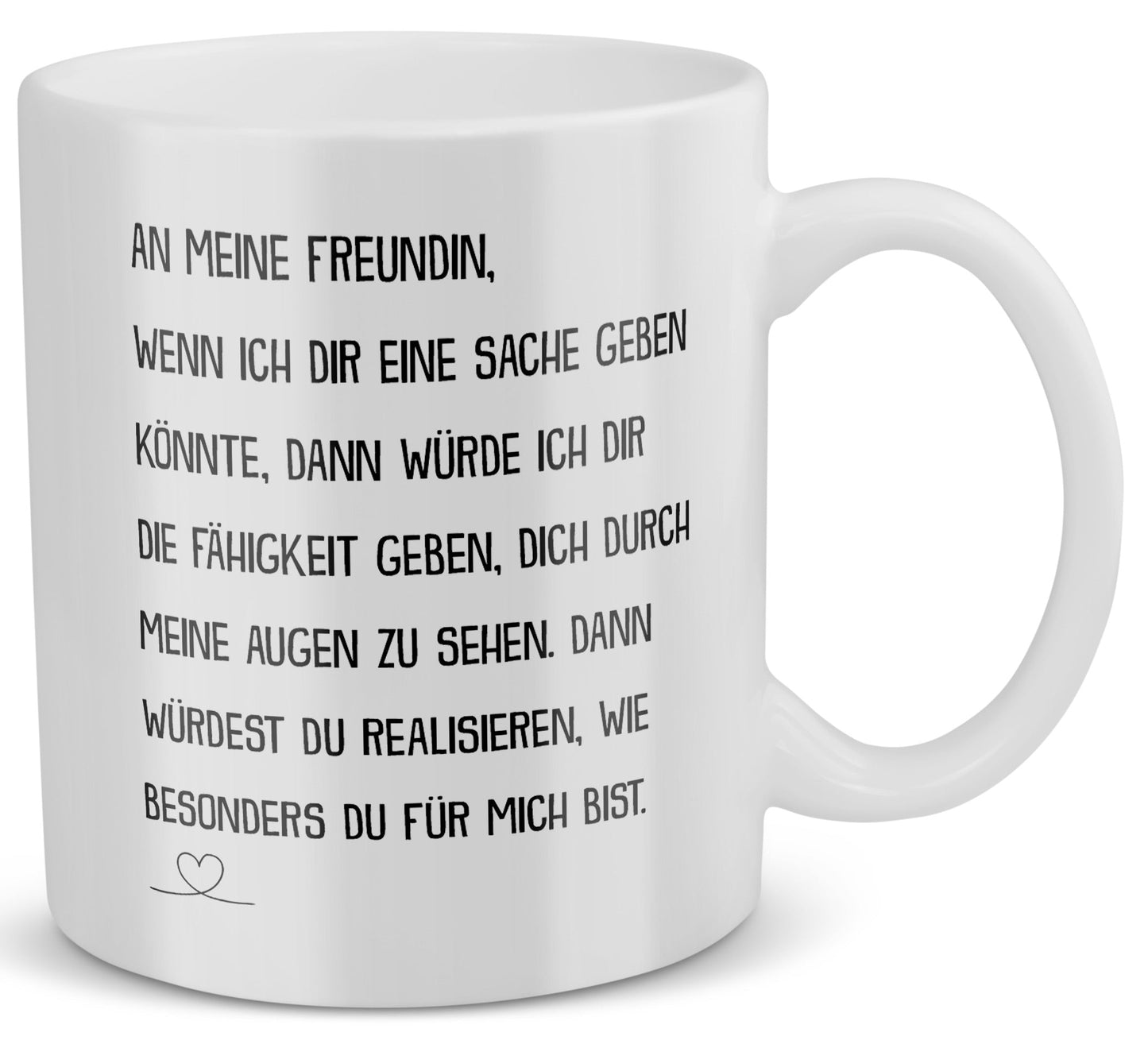 22Feels® Freundin Geschenk zum Jahrestag, Valentinstag etc. - Tasse mit Spruch: Wenn Ich Dir Eine Sache Geben Könnte (Weiss, 320ml)-Weisse Tasse 320ml-22Feels