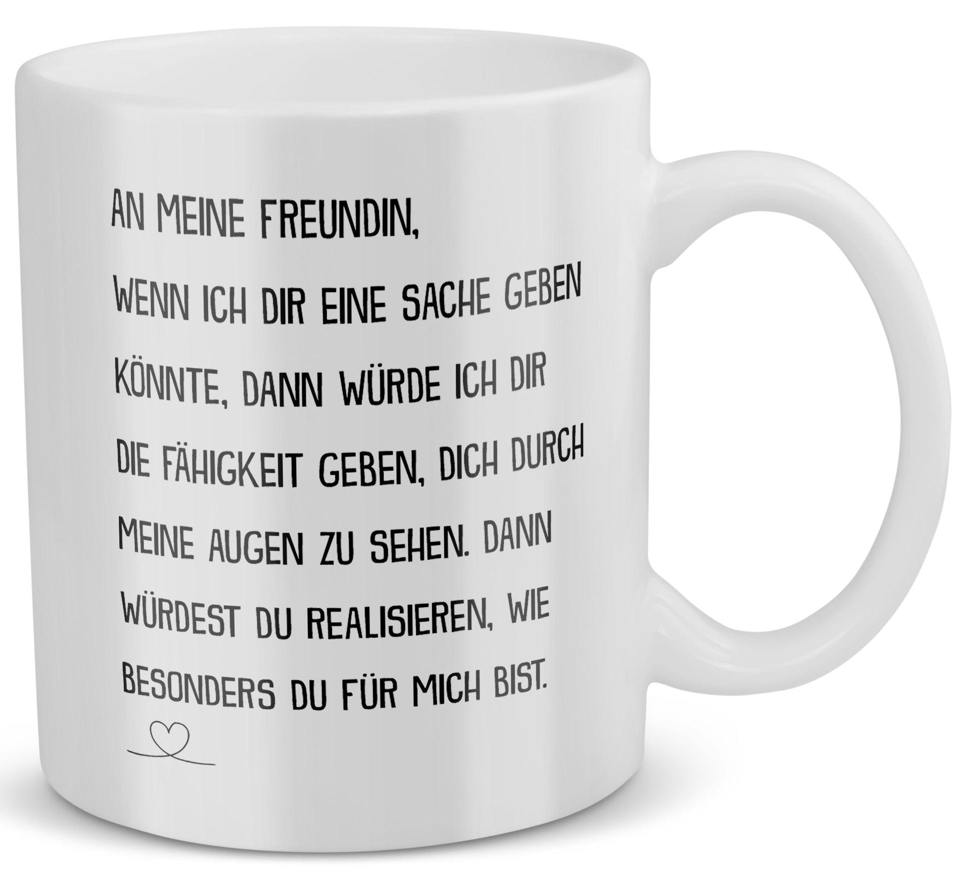 22Feels® Freundin Geschenk zum Jahrestag, Valentinstag etc. - Tasse mit Spruch: Wenn Ich Dir Eine Sache Geben Könnte (Weiss, 320ml)-Weisse Tasse 320ml-22Feels
