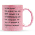 22Feels® Freundin Geschenk zum Jahrestag, Valentinstag etc. - Glitzertasse mit Spruch (Pink, 320ml)-Glitzertasse Pink 320ml-22Feels
