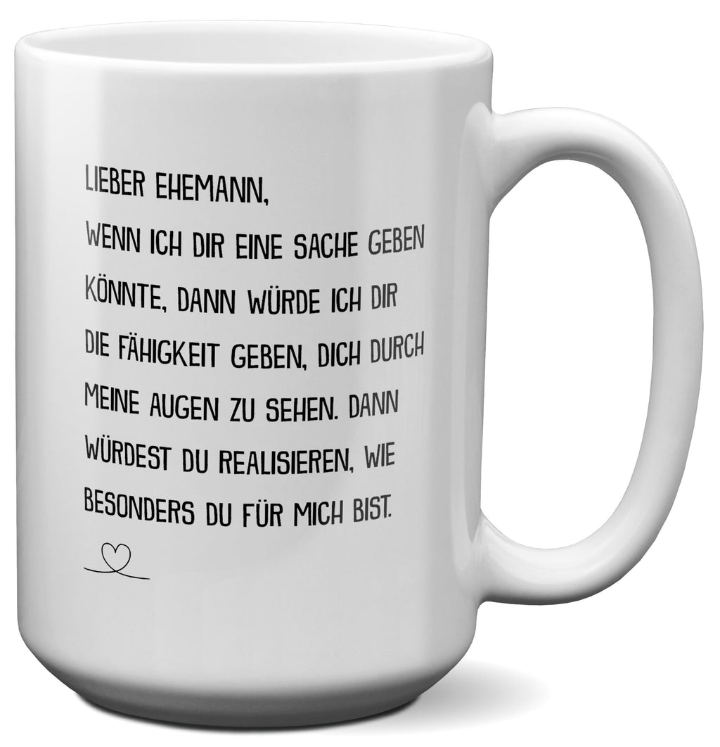 22Feels® Ehemann Geschenk zum Hochzeitstag, Valentinstag etc. - XL Tasse mit Spruch (Weiss, 440ml)-Weisse XL Tasse 440ml-22Feels