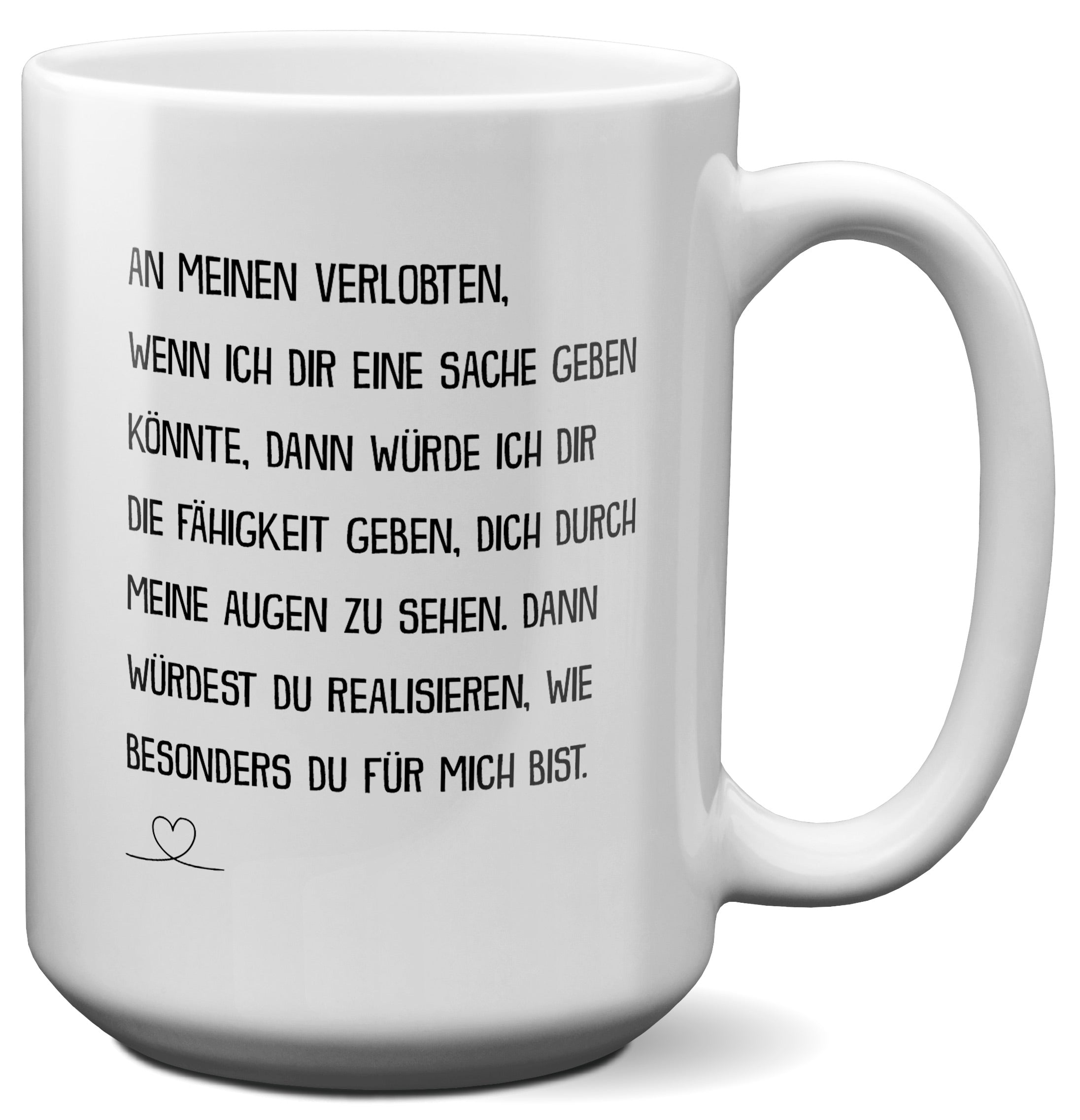 22Feels® Verlobter Geschenk - XL Tasse mit Spruch (Weiss, 440ml)-Weisse XL Tasse 440ml-22Feels