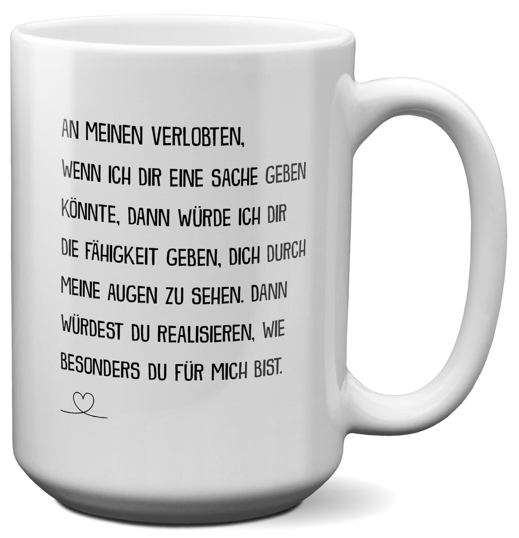 22Feels® Verlobter Geschenk - XL Tasse mit Spruch (Weiss, 440ml)-Weisse XL Tasse 440ml-22Feels